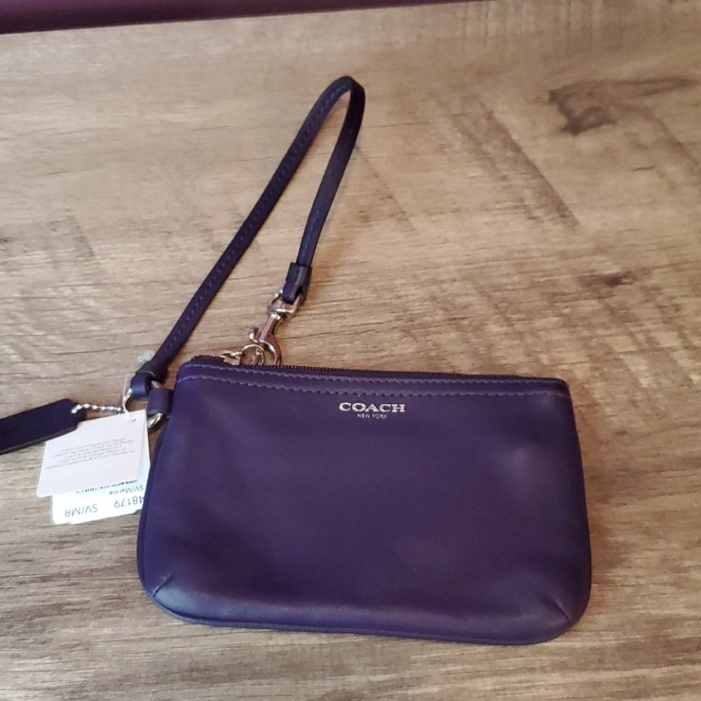 Purple Coach wristlet